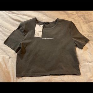 NEW Medium Zara crop top w/shoulder pads ✨